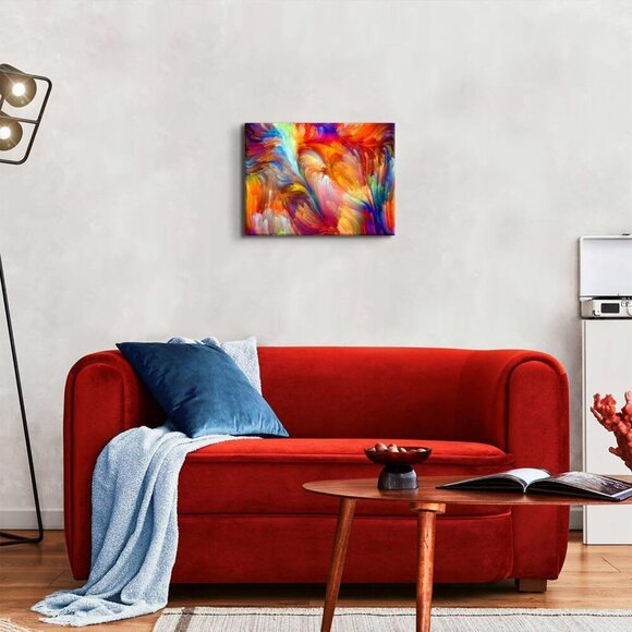 Abstract Colorful Canvas Wall Art for Living Room Colorful Splash Colors Picture - Picture 2 of 7